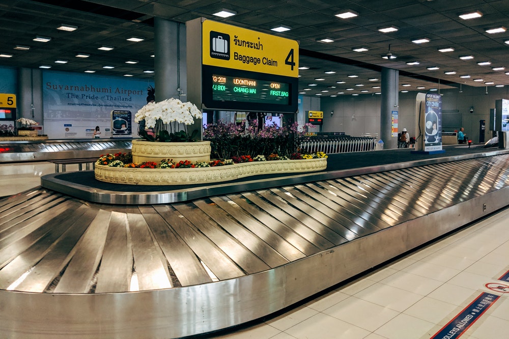 Baggage carousel at the airport